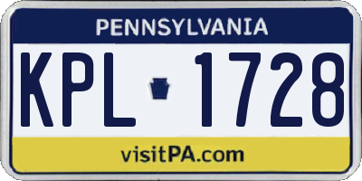 PA license plate KPL1728