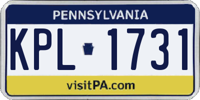 PA license plate KPL1731