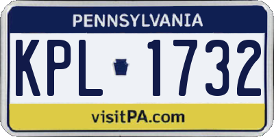 PA license plate KPL1732