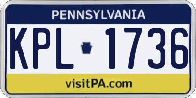 PA license plate KPL1736