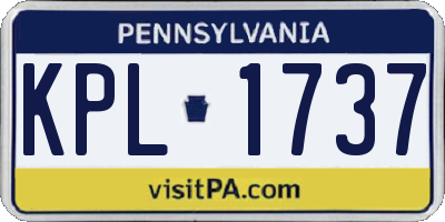 PA license plate KPL1737