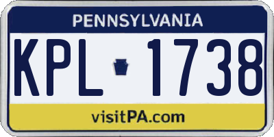 PA license plate KPL1738
