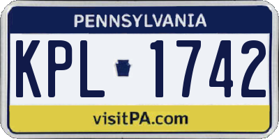 PA license plate KPL1742