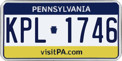 PA license plate KPL1746
