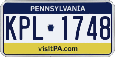 PA license plate KPL1748