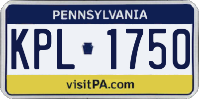 PA license plate KPL1750