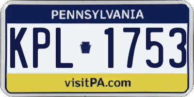 PA license plate KPL1753