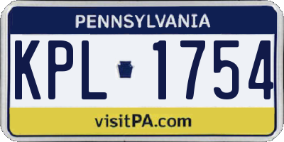 PA license plate KPL1754