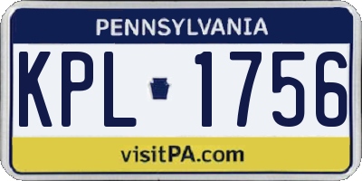 PA license plate KPL1756