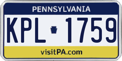 PA license plate KPL1759