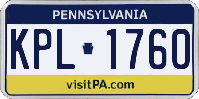 PA license plate KPL1760