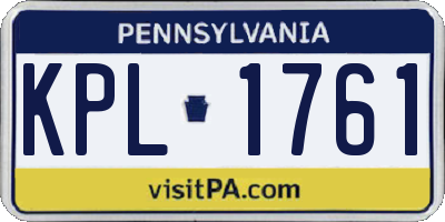 PA license plate KPL1761