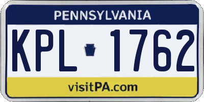 PA license plate KPL1762