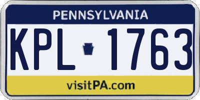 PA license plate KPL1763