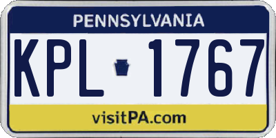 PA license plate KPL1767