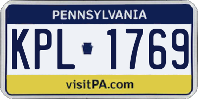 PA license plate KPL1769