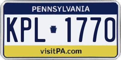 PA license plate KPL1770