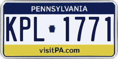 PA license plate KPL1771