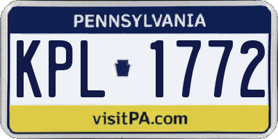 PA license plate KPL1772