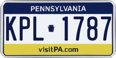PA license plate KPL1787