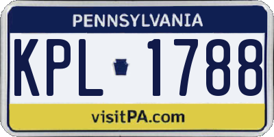 PA license plate KPL1788
