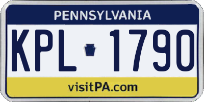 PA license plate KPL1790