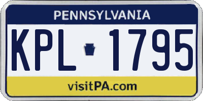 PA license plate KPL1795