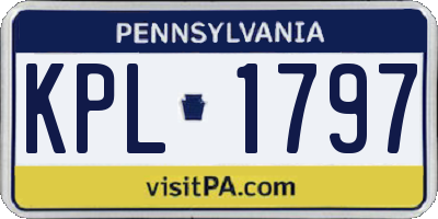 PA license plate KPL1797