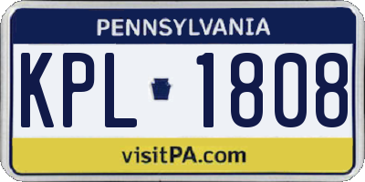 PA license plate KPL1808
