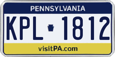 PA license plate KPL1812