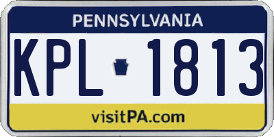 PA license plate KPL1813