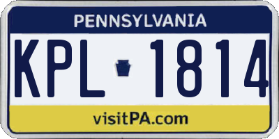PA license plate KPL1814