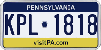 PA license plate KPL1818