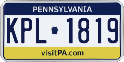 PA license plate KPL1819