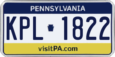 PA license plate KPL1822