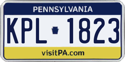 PA license plate KPL1823