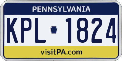 PA license plate KPL1824