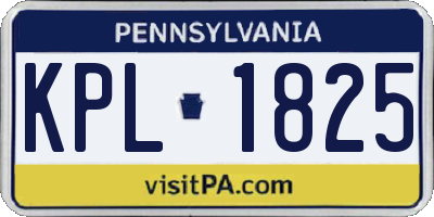 PA license plate KPL1825
