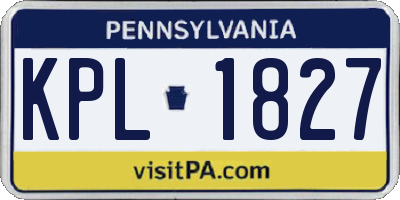 PA license plate KPL1827