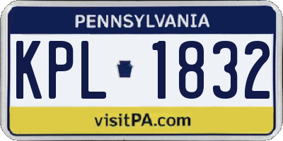 PA license plate KPL1832