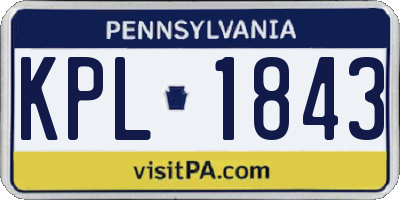 PA license plate KPL1843