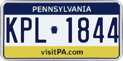 PA license plate KPL1844