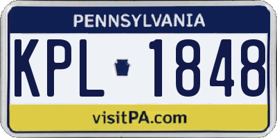 PA license plate KPL1848
