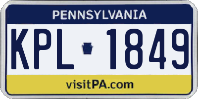 PA license plate KPL1849