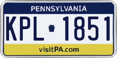 PA license plate KPL1851
