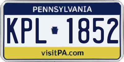 PA license plate KPL1852