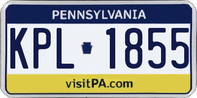 PA license plate KPL1855