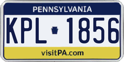 PA license plate KPL1856