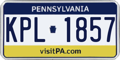PA license plate KPL1857