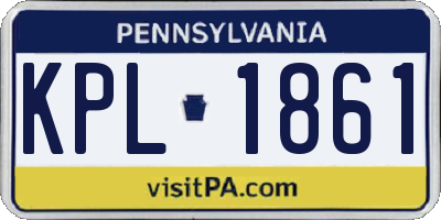 PA license plate KPL1861